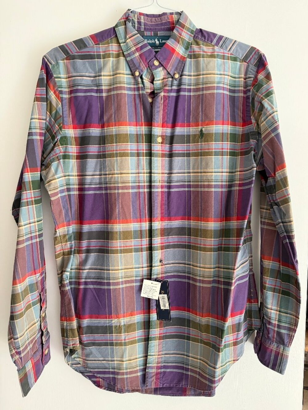Ralph Lauren: Colorful Plaid Button-down Shirt; Size M; NWT